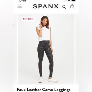 Spanx faux leather camo leggings size 2X